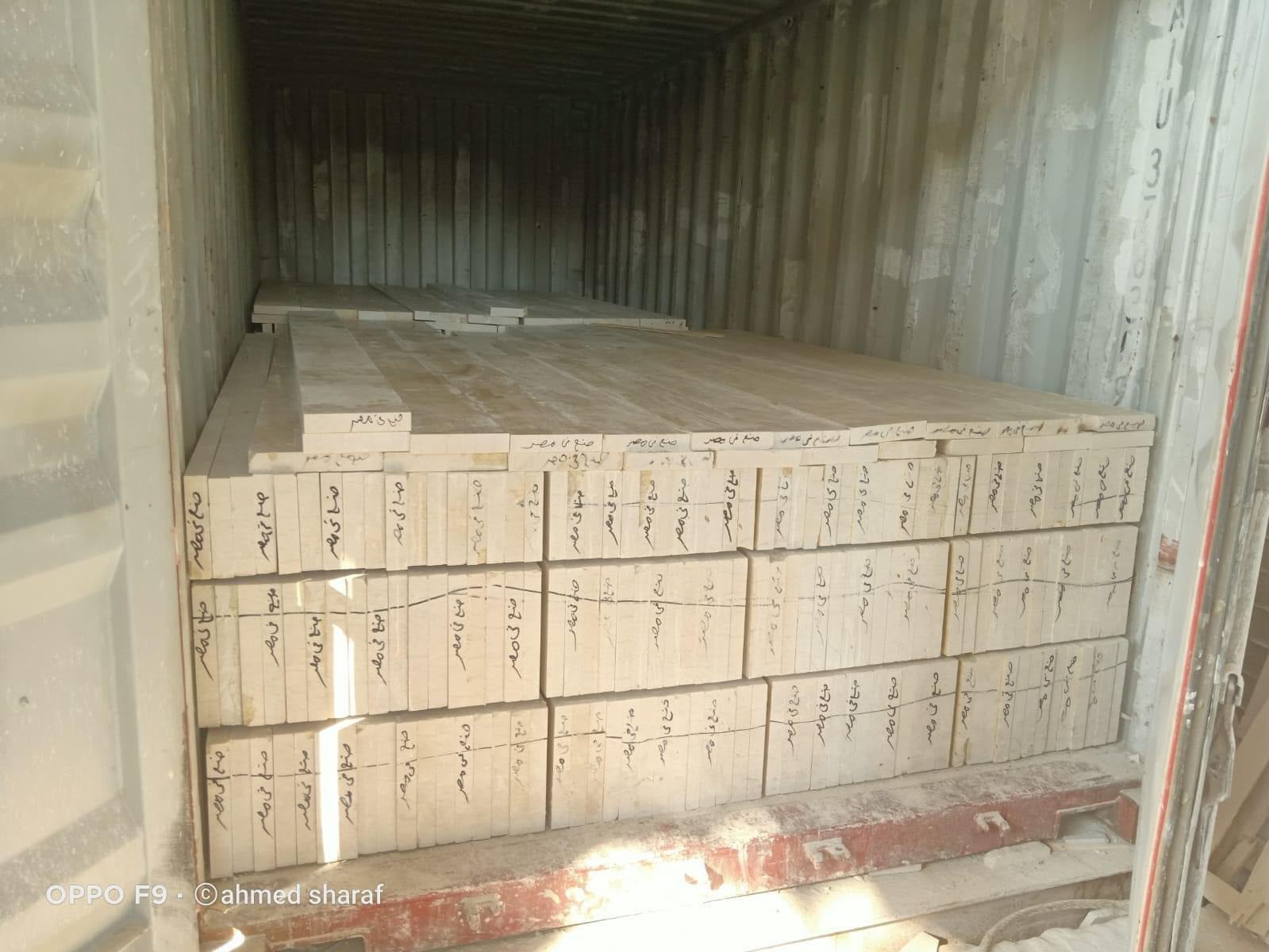Container loaded with panel sets