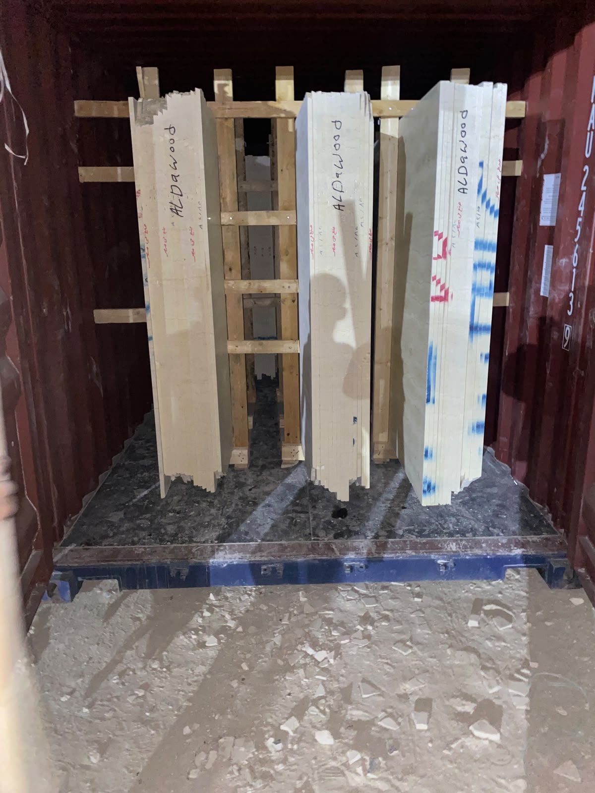 Panels grouped and marked before loading
