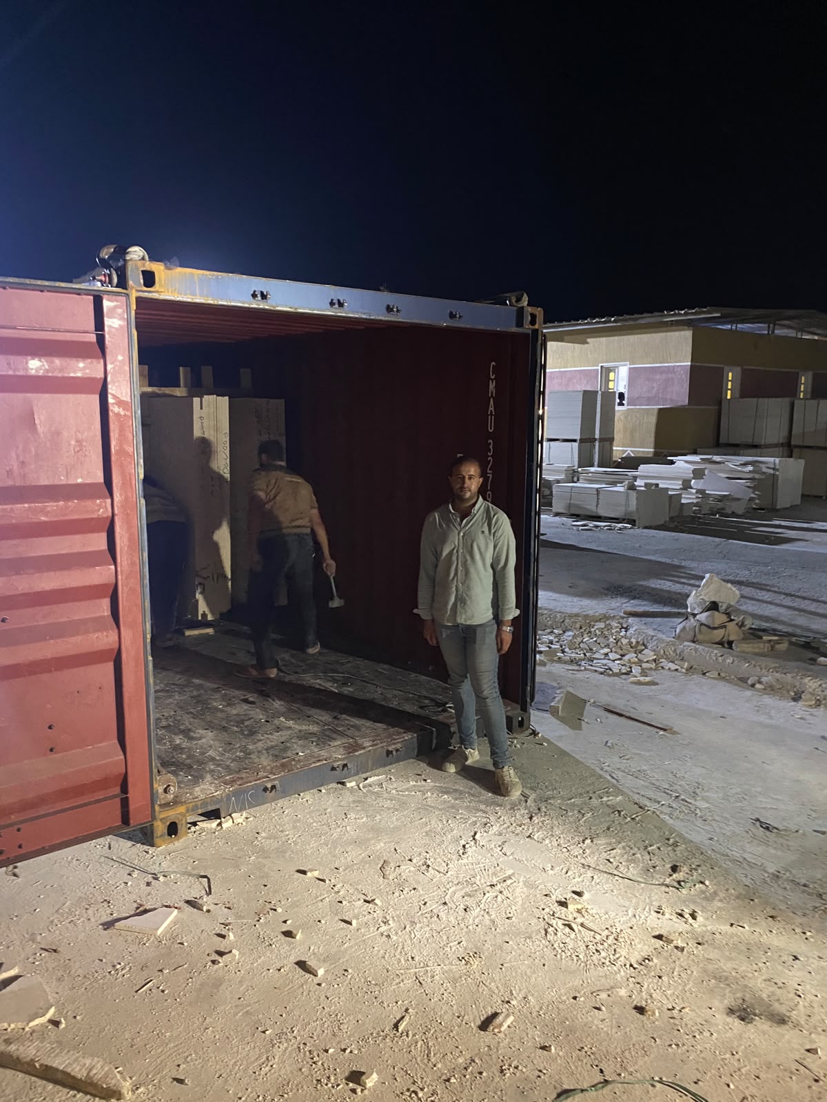 Wooden boxes loaded for shipment